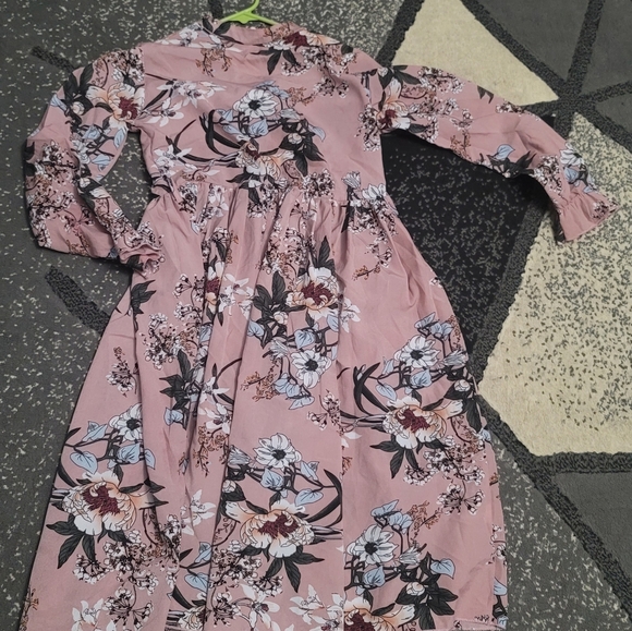 Kids/girls dusty pink fit and flare dress - Picture 5 of 5